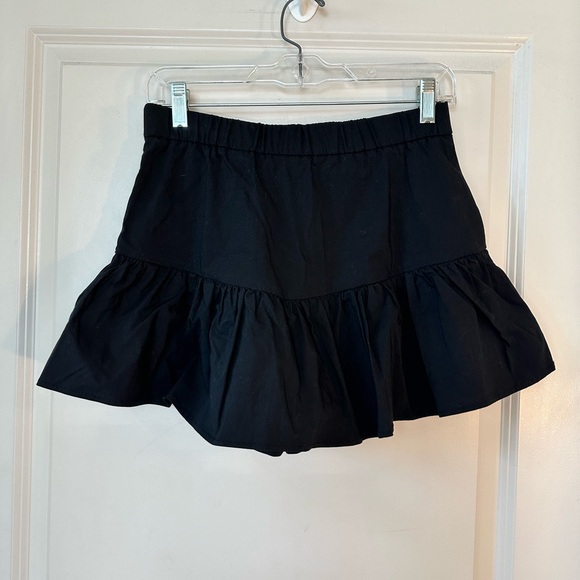 Zara Black Ruffle Micro Mini Skort, Size Medium - Picture 5 of 8